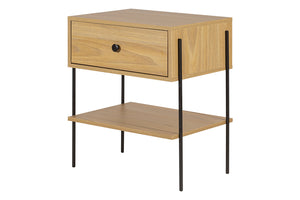 Mesa de Cabeceira 1 Gaveta Leda - Areia e Metal