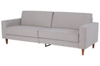 sofa confortavel 3 lugares nairobi cinza claro em fundo infinito visto na diagonal