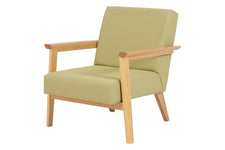 Poltrona para Sala Caju - Natural e Tecido Verde