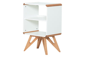 Mesa de Cabeceira Baori - Branco e Jatobá