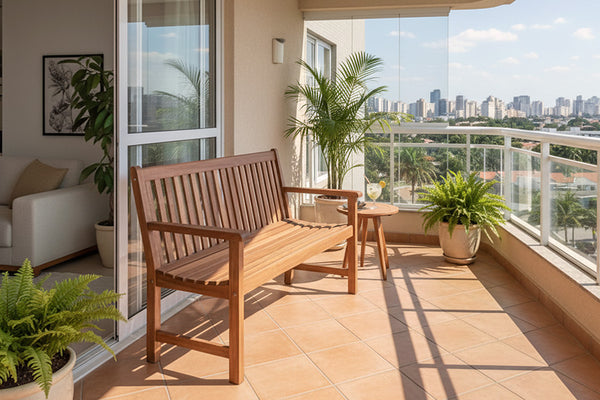 sofa 2 lugares recanto ambientado na varanda