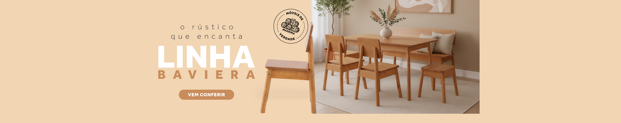 Móveis de madeira maciça Linha Baviera 
