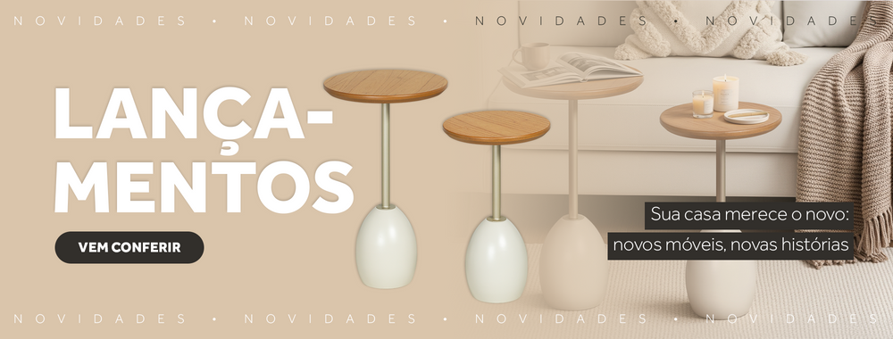 Lançamentos de móveis de madeira.