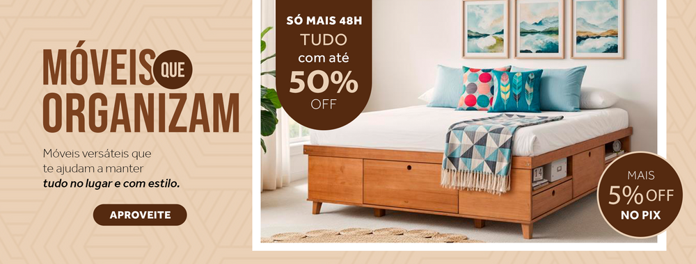 Móveis que Organizam com até 50% OFF