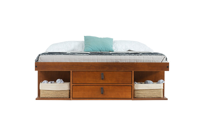 cama bali de casal em fundo branco vista frontal
