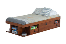 Cama de Solteiro com Gavetas Bali - Caramelo
