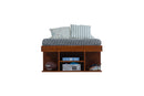 cama bali de solteiro caramelo em fundo branco vista frontal