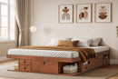 cama bali king caramelo ambientado o quarto