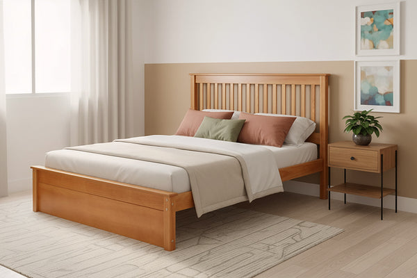 cama queen vale e mesa lateral leda ambientadas no quarto