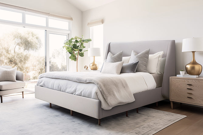 Cama de Casal Estofada Siena - Caqui