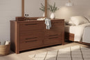 Cômoda para Quarto 6 Gavetas Sintonia - Amêndoa ambentada no quarto