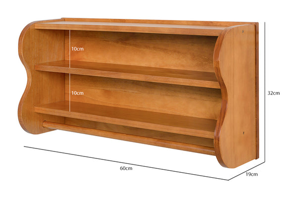 prateleira para banheiro luana cerezo vista na diagonal com medidas escritas na imagem