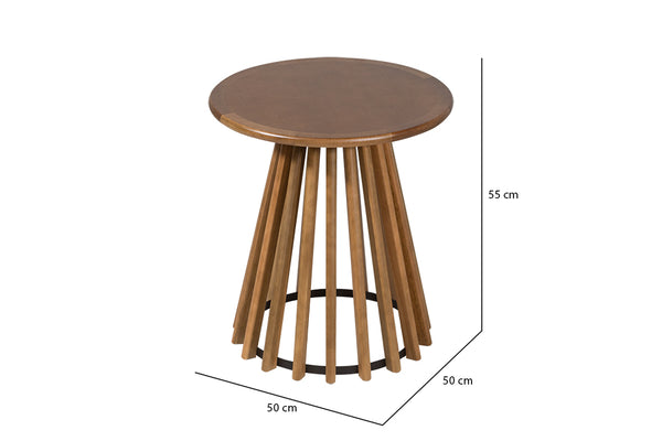 mesa lateral redonda de madeira didion com medidas
