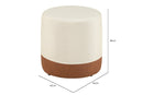 Puff para Sala Modena Bege e Marrom 44x42x42 cm medidas ou cotas