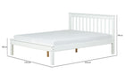 Cama de Casal Habitual Branco Para colchão 138x188 vista em perspectiva com medidas