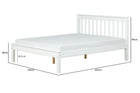 Cama de Casal Habitual Branco Para colchão 138x188 vista em perspectiva com medidas