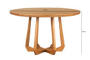 Mesa de Jantar Redonda de Madeira Atrio 130 cm Mel com medidas