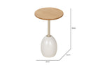 Mesa Lateral Ello 55 cm - Fendi e Champanhe com medidas
