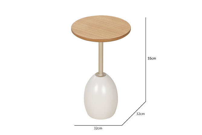 Mesa Lateral Ello 55 cm - Fendi e Champanhe com medidas