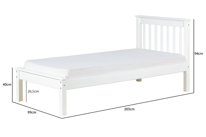 Cama de Solteiro Habitual - Branco - Para colchão 88x188 com medidas