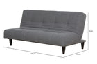 Sofá-Cama 3 Lugares Denver - Tecido Cinza com medidas