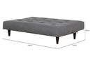 Sofá-Cama 3 Lugares Denver - Tecido Cinza aberto com medidas