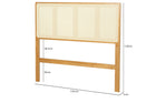 Cabeceira de Cama King Size Serena 195 cm - Mel vista em diagonal com medidas