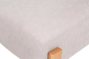 detalhe tecido poltrona de madeira para sala luna tecido bege