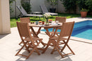 mesa 120 dobravel e cadeiras dobravel ambientados na area de piscina