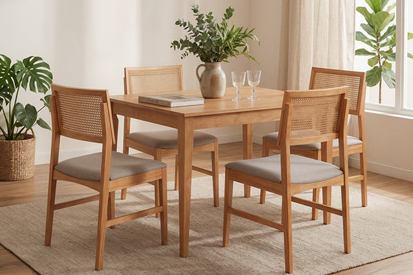 mesa de jantar ape e cadeiras gal ambientadas na sala de jantar