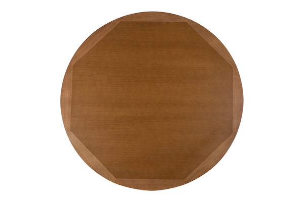 mesa de jantar didion cor avela de madeira de verdade eucalipto vista de cima em fundo branco