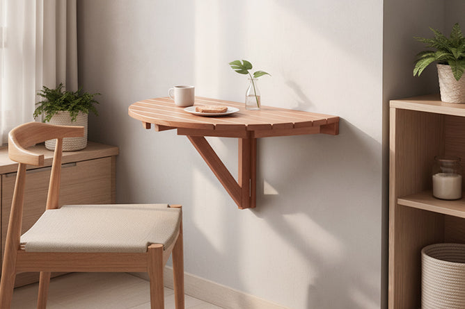 mesa dobravel legno ambientado na varanda