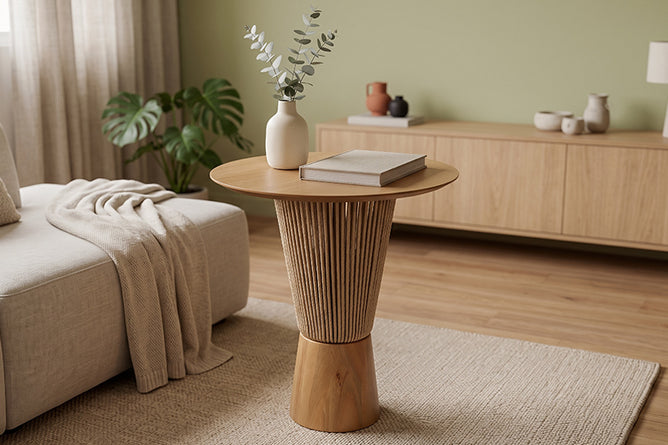 mesa lateral laccio 55cm ambientado na sala de estar