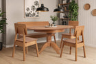 mesa extensivel tea com banco e cadeiras baviera ambientados na sala de jantar