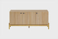 Rack para Sala 3 Portas Aruna - Areia em gif mostrando varios agulos