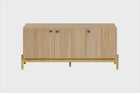 Rack para Sala 3 Portas Aruna - Areia em gif mostrando varios agulos