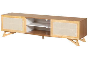 Rack para Sala 180 cm Yono - Freijó e Rattan
