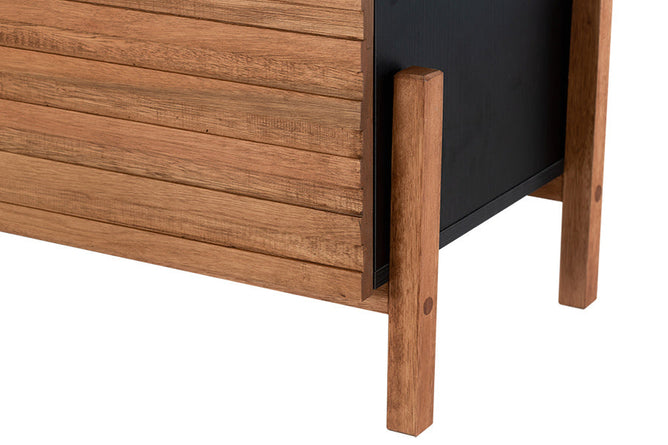 rack sala 126 cm yono preto e jatobá detalhe pé com fundo branco