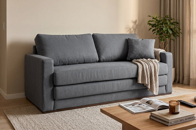 sofa cama vira ambientado na sala de estar