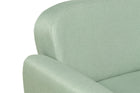 sofa 2 lugares agnes natural e tecido verde detalhe encosto