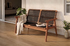 sofa 2 lugares trama corda preta ambientado na varanda