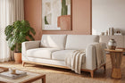 sofa 3 lugares chanfre 180 linho ambientado na sala de estar