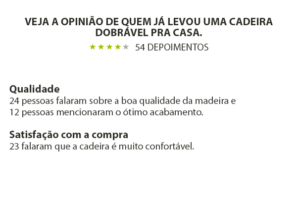 avaliações da cadeira de qualidade dobrável jatobá