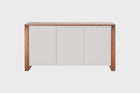 balcão buffet para sala de jantar 3 portas prima garapa e off white em gif mostrando vários ângulos