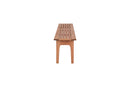 banco grande de madeira bertioga jatoba em fundo infinito visto de lado