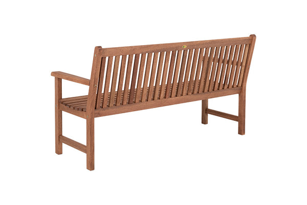 banco namoradeira de madeira 3 lugares recanto jatoba em fundo infinito visto de tras