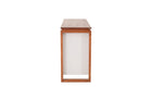 buffet movel para sala 3 portas prisma garapa e off white visto de lado