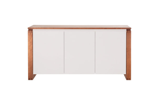 buffet sala de jantar 3 portas prisma garapa e off white visto de frente