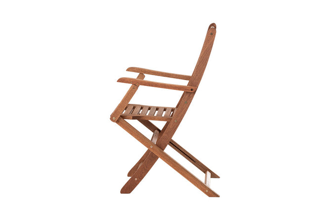 cadeira com braco dobravel jatoba vista de lado em fundo infinito visto de lado
