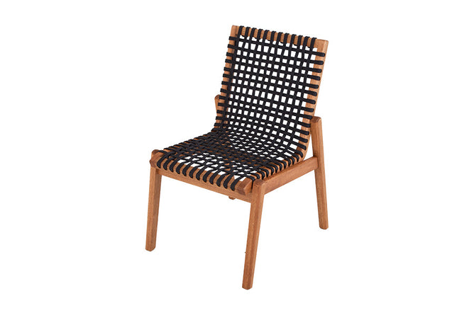 cadeira decorativa sem braco kit com 2 trama jatoba visto de lado